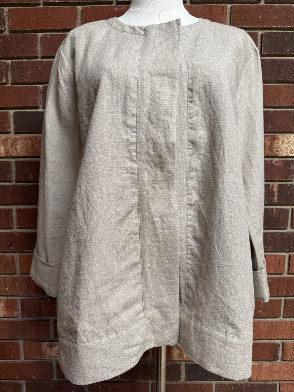 Masai Jorgine Neutral Beige Linen Jacket Size Medium